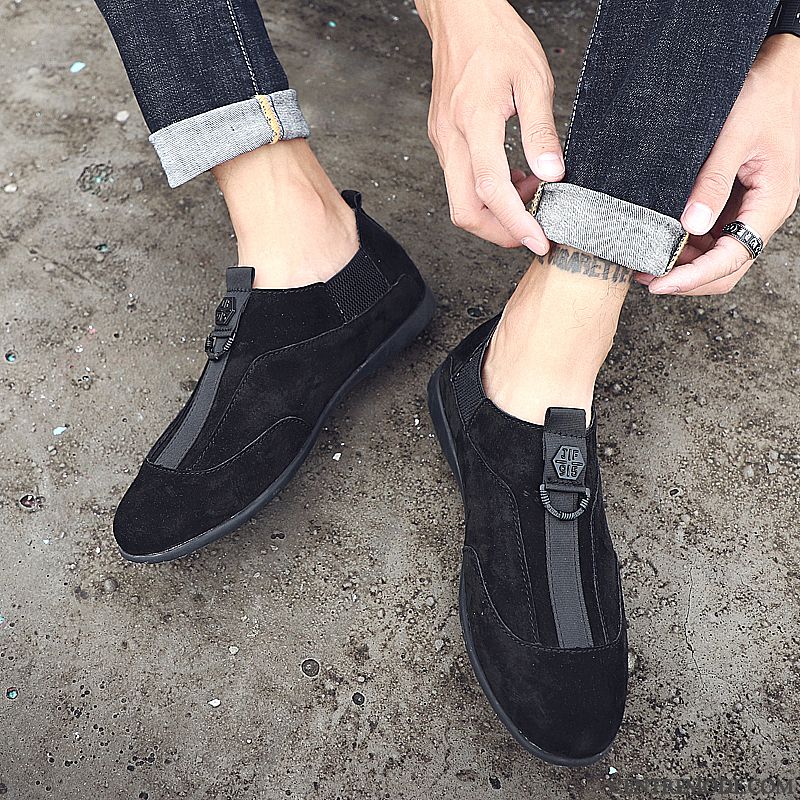 Mocassin Homme Cuir Noir Rose Choquant Kaki, Chaussure Confortable Homme
