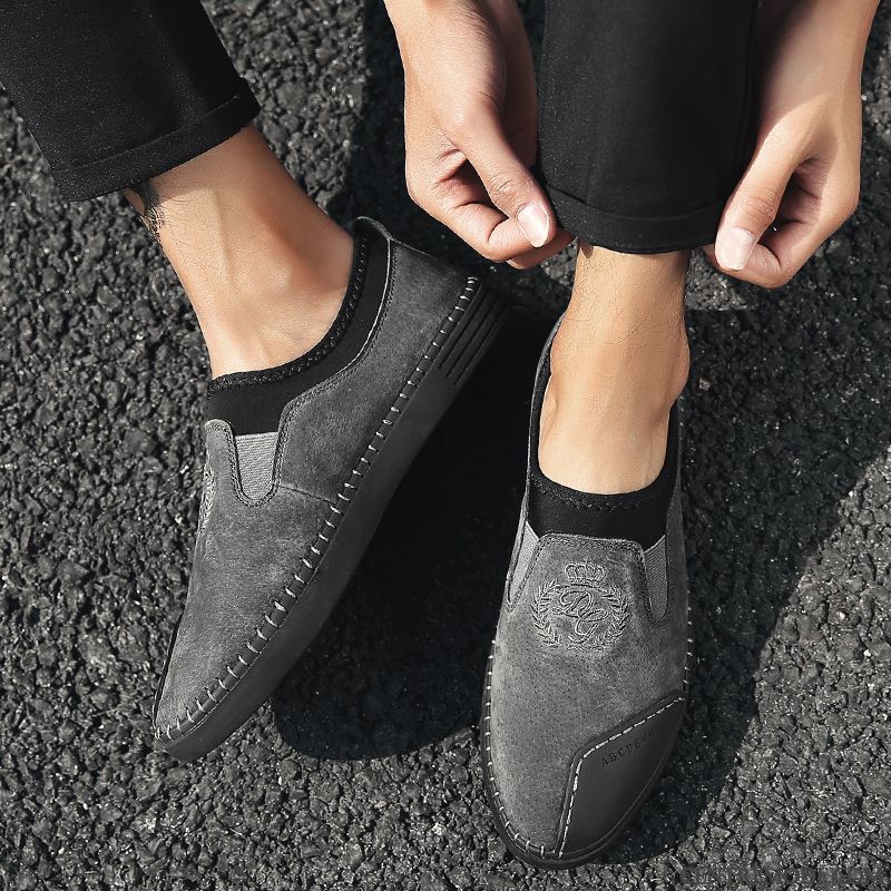 Mocassin Homme Cuir Noir Rose Choquant Kaki, Chaussure Confortable Homme