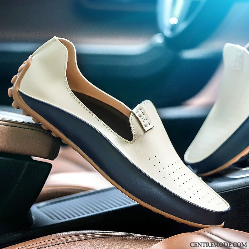 Mocassin Homme Cuir Souple Bleu Aigue-marine Saphir, Soldes Mocassins Homme Pas Cher