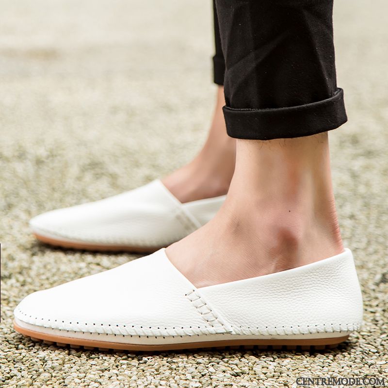 Mocassin Homme Cuir Souple Bleu Aigue-marine Saphir, Soldes Mocassins Homme Pas Cher