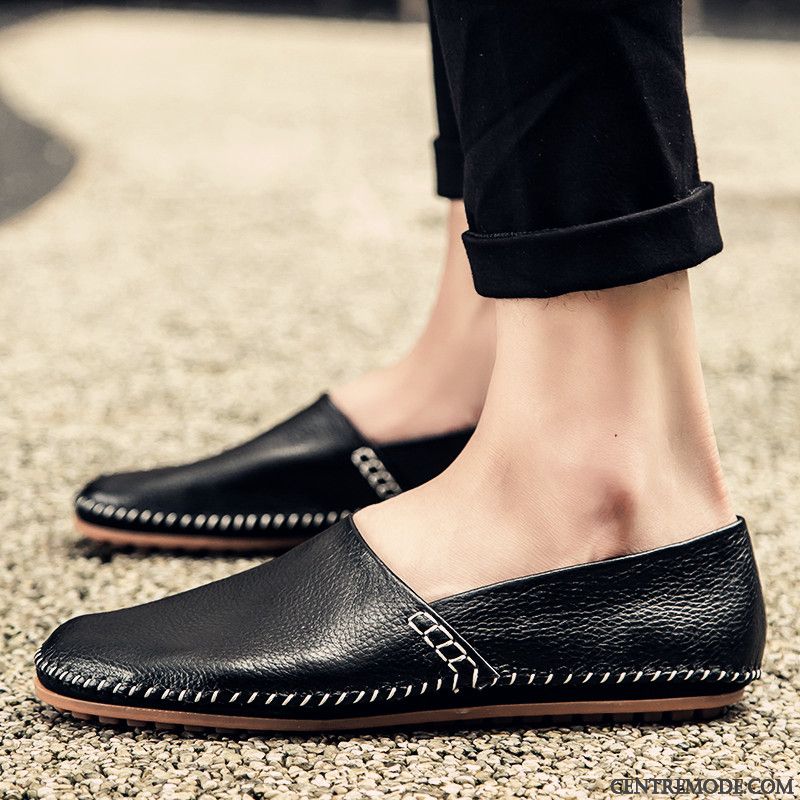 Mocassin Homme Cuir Souple Bleu Aigue-marine Saphir, Soldes Mocassins Homme Pas Cher