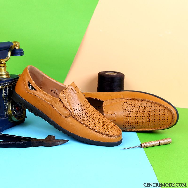 Mocassin Homme Cuir Souple Or Vert Émeraude, Chaussure Mocassin Enfant