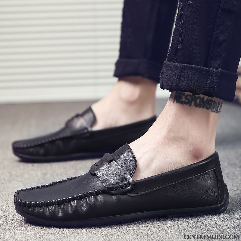 Mocassin Homme Nubuck Gris Vert, Mocassin Homme Cuir Noir Soldes