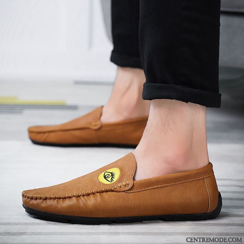 Mocassin Homme Nubuck Gris Vert, Mocassin Homme Cuir Noir Soldes