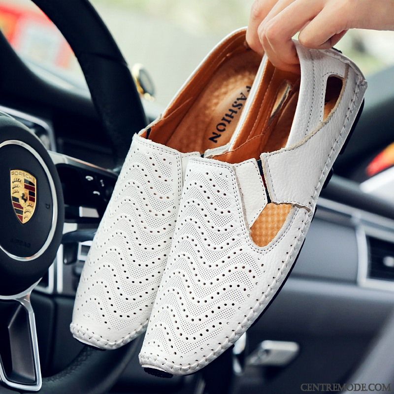 Mocassin Luxe Homme, Mocassin Pas Cher Homme Tout Blanc Jaune