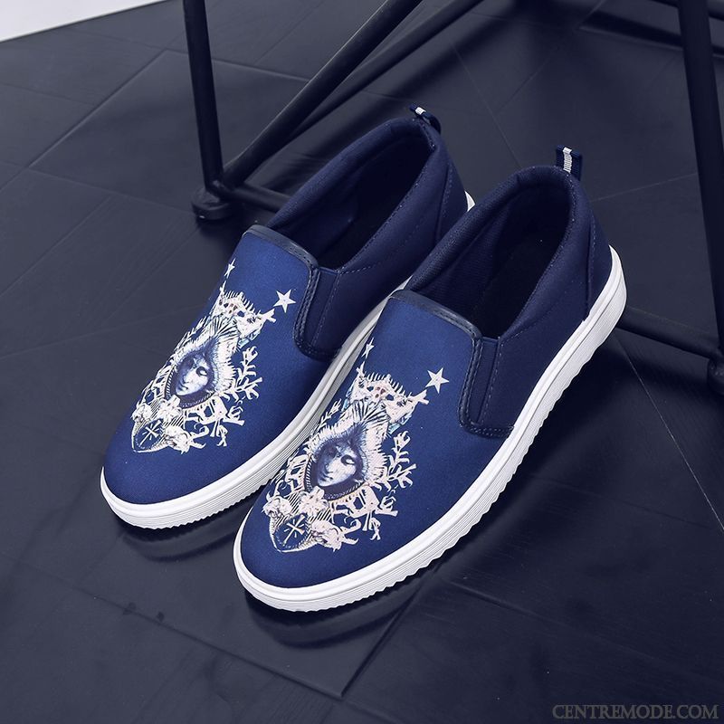 Mocassin Pas Cher Homme Brun Neige, Mocassin Toile Homme