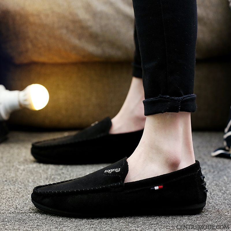 Mocassin Pour Homme Soldes Pas Cher, Mocassin Homme Bleu Daim Bisque Or