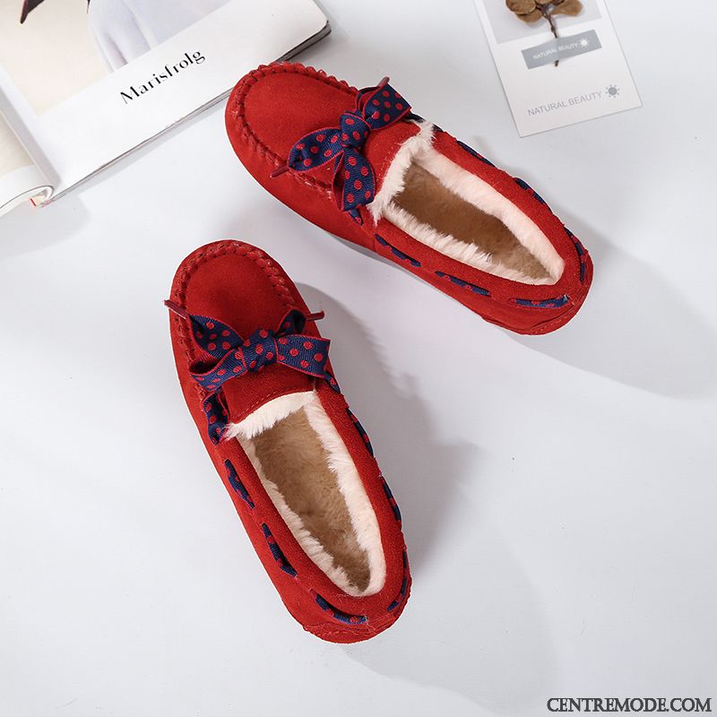 Mocassins Femme Chaussures En Coton Enceintes Confortable Hiver L'automne Plates Rose