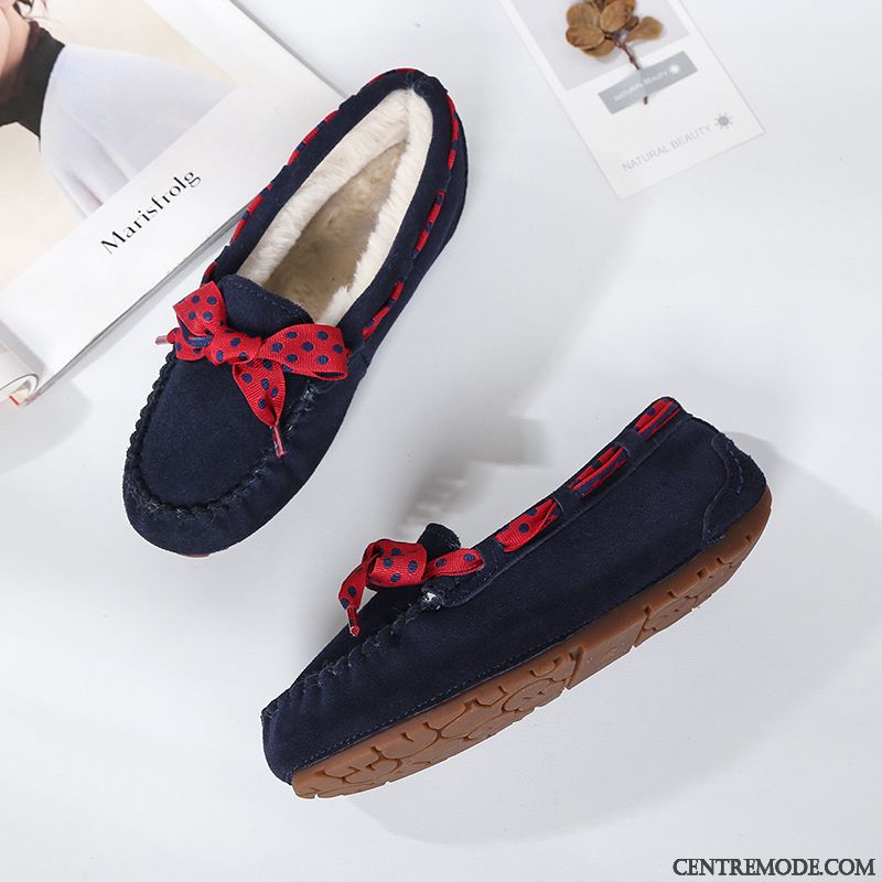 Mocassins Femme Chaussures En Coton Enceintes Confortable Hiver L'automne Plates Rose