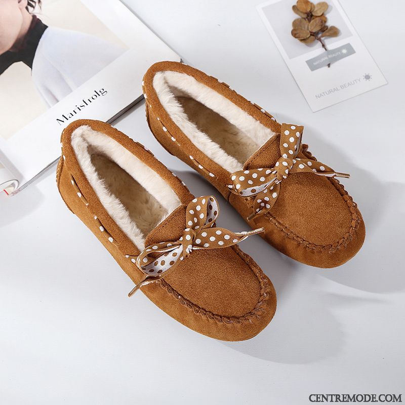 Mocassins Femme Chaussures En Coton Enceintes Confortable Hiver L'automne Plates Rose