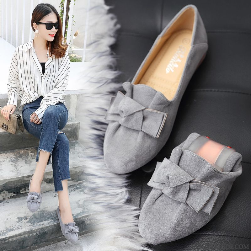 Mocassins Femme Confortable Enceintes En Cuir Travailler Semelle Doux Ultra Gris