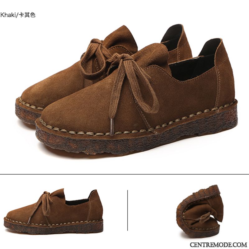 Mocassins Femme Derbies Enceintes Décontractée Laçage Semelle Oxford Semelle Doux Noir