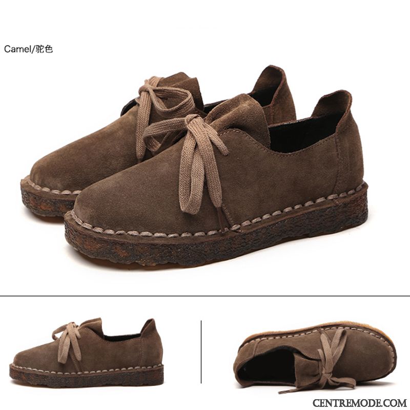 Mocassins Femme Derbies Enceintes Décontractée Laçage Semelle Oxford Semelle Doux Noir