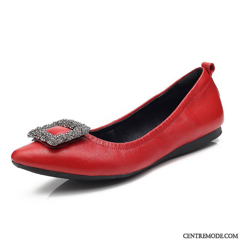 Mocassins Femme Enceintes Plates Pointe Pointue Printemps Imitation Strass Été Noir Clair