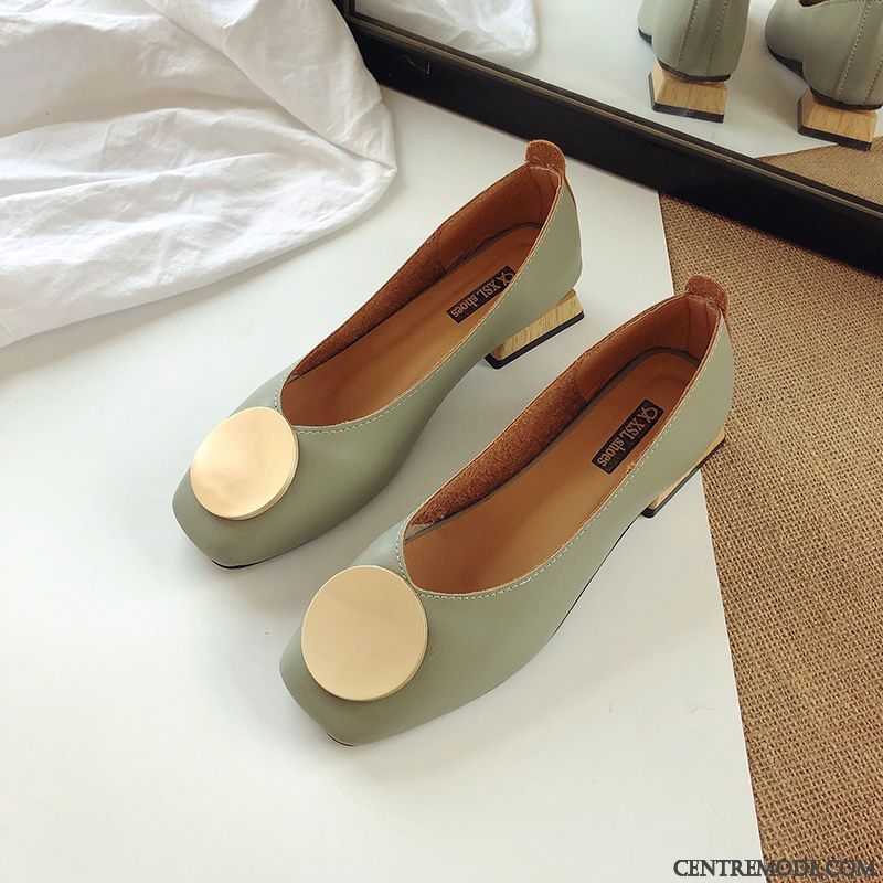Mocassins Femme Tous Les Assortis Derbies Épais Mesh Été Rouge Vert Clair