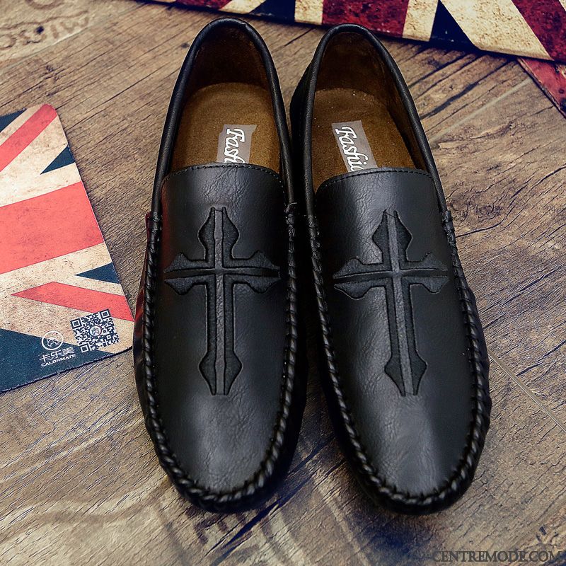 Mocassins Homme Chaussures De Conduite Plates Flâneurs Personnalité Décontractée Printemps Brun Clair