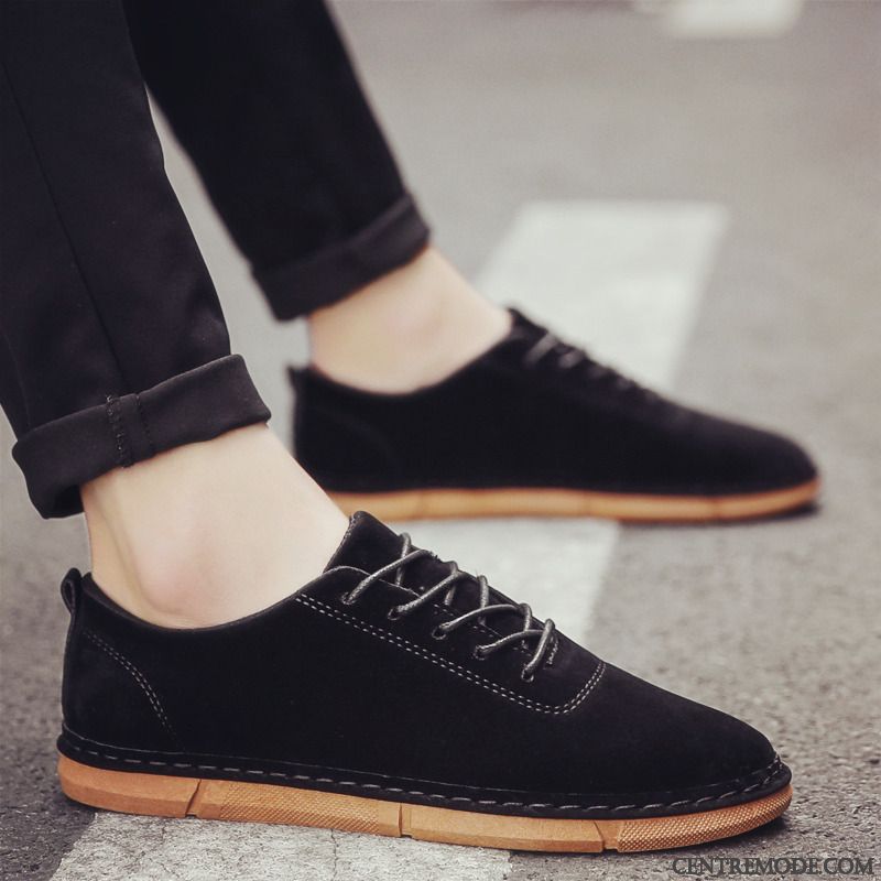Mocassins Homme Chaussures En Cuir Angleterre Tendance Tous Les Assortis Printemps Blanc