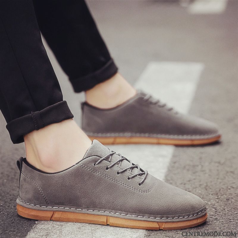 Mocassins Homme Chaussures En Cuir Angleterre Tendance Tous Les Assortis Printemps Blanc
