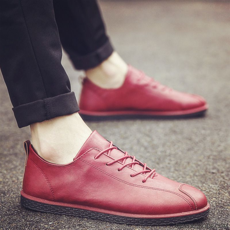 Mocassins Homme Chaussures En Cuir Angleterre Tendance Tous Les Assortis Printemps Blanc