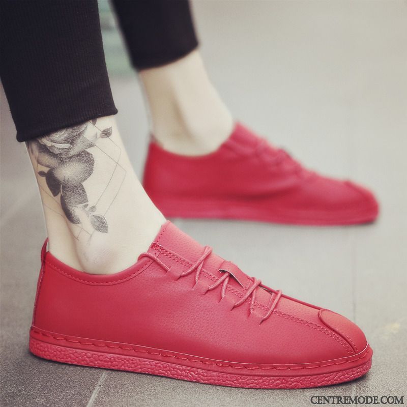 Mocassins Homme Chaussures En Cuir Angleterre Tendance Tous Les Assortis Printemps Blanc