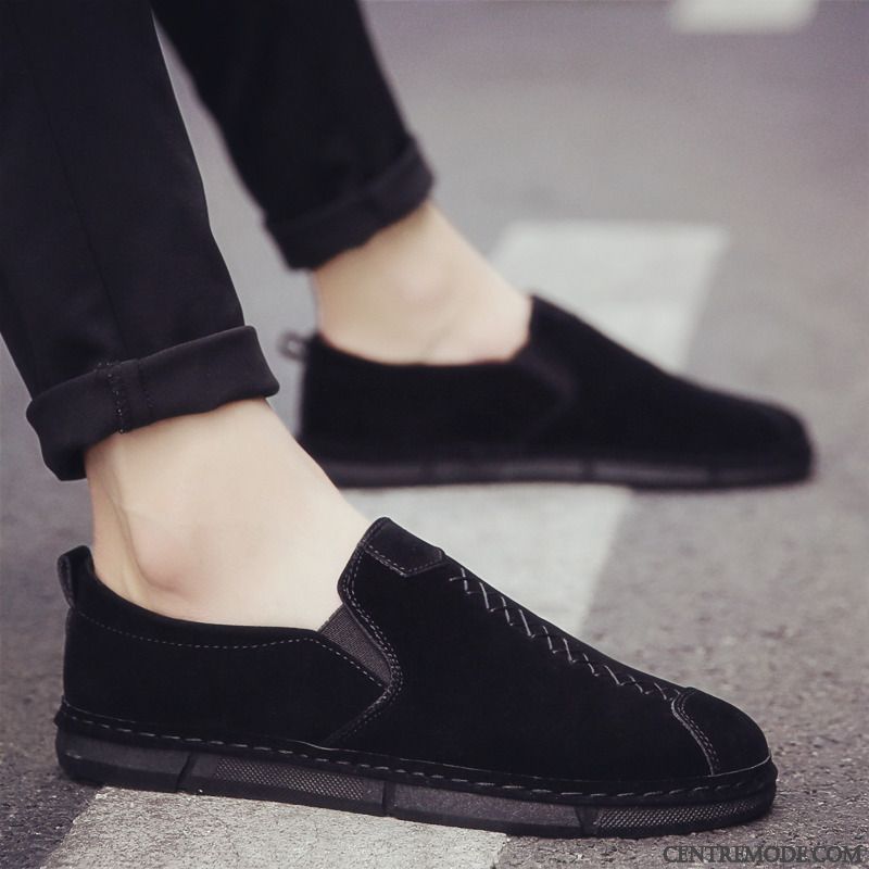Mocassins Homme Chaussures En Cuir Angleterre Tendance Tous Les Assortis Printemps Blanc