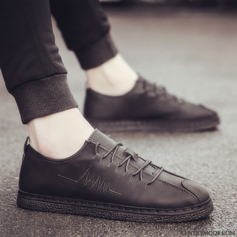 Mocassins Homme Chaussures En Cuir Angleterre Tendance Tous Les Assortis Printemps Blanc