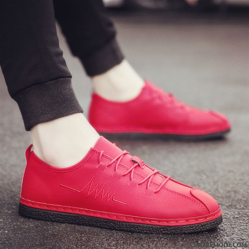 Mocassins Homme Chaussures En Cuir Angleterre Tendance Tous Les Assortis Printemps Blanc