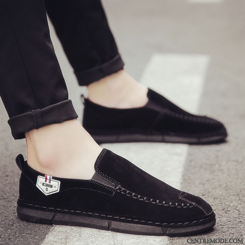 Mocassins Homme Chaussures En Cuir Angleterre Tendance Tous Les Assortis Printemps Blanc