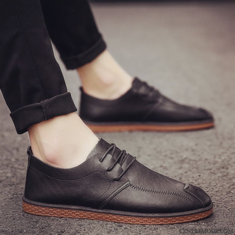 Mocassins Homme Chaussures En Cuir Angleterre Tendance Tous Les Assortis Printemps Blanc