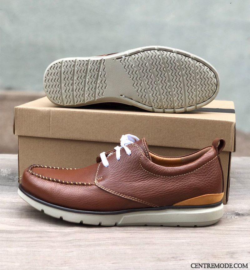 Mocassins Homme Chaussures En Cuir Entreprise Pur Ultra Décontractée Marron