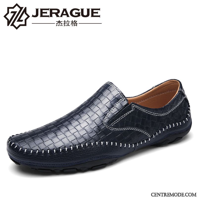 Mocassins Homme Chaussures En Cuir Tendance Cuir Véritable Chaussures De Conduite Printemps Jeunesse Brun