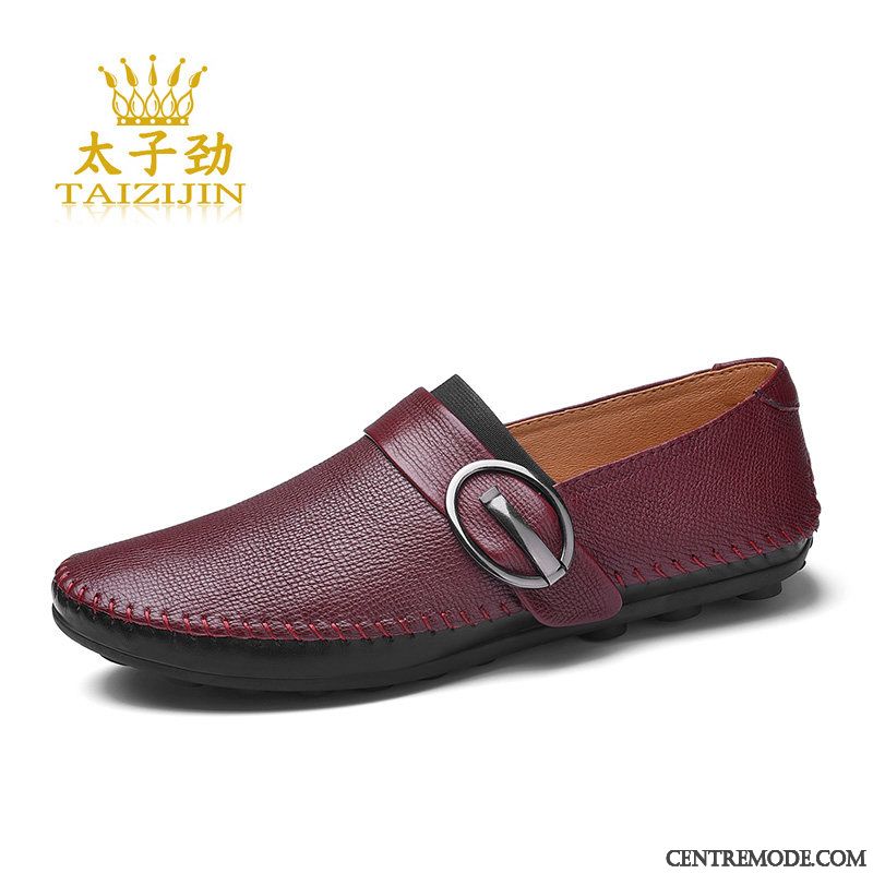 Mocassins Homme Conduite Cuir Véritable Décontractée En Cuir Chaussures En Cuir Marron