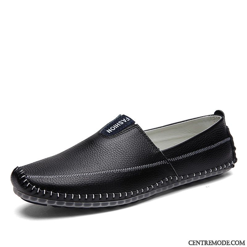 Mocassins Homme Crocodile Semelle Doux Décontractée Jeunesse L'automne Chaussures En Cuir Bleu