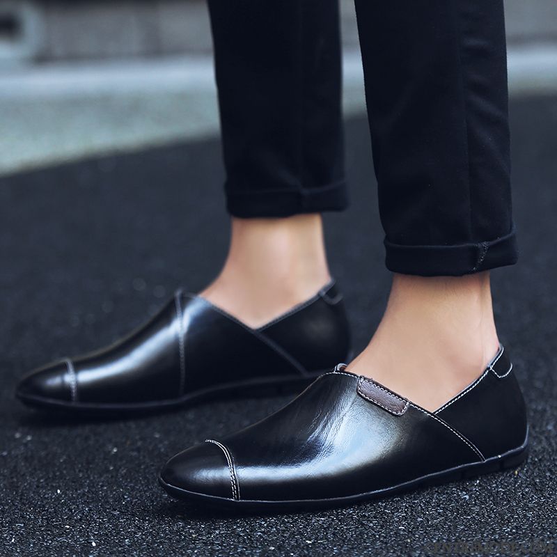 Mocassins Homme Cuir Véritable Grande Taille Été Conduire Chaussures En Cuir Semelle Doux Bleu