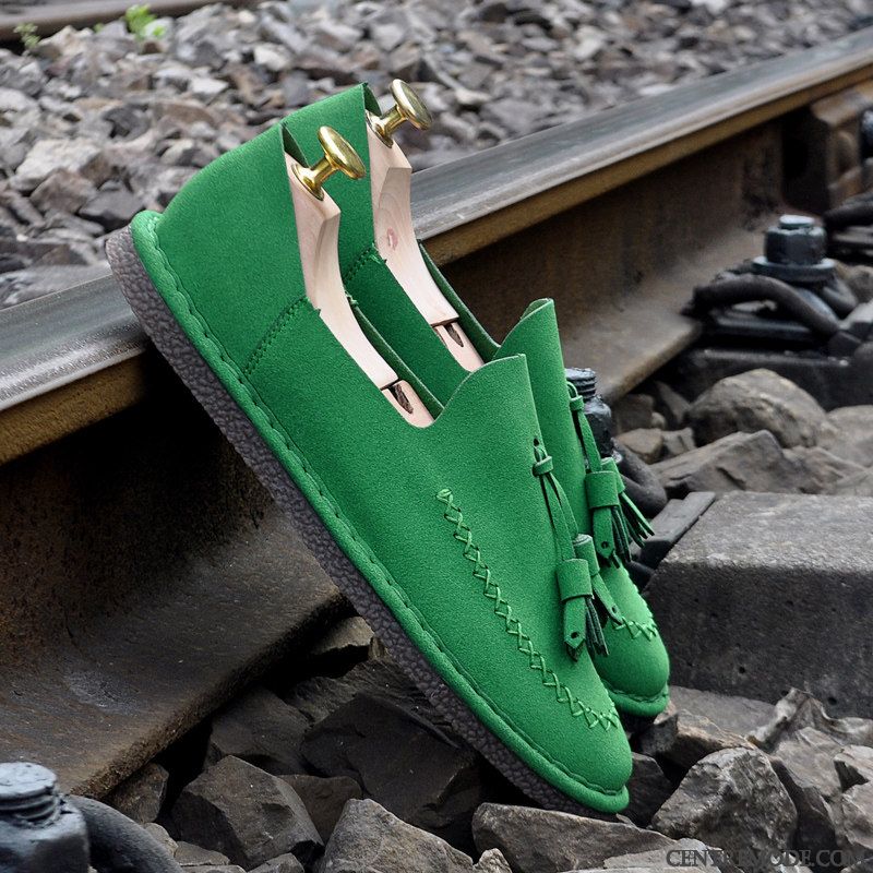 Mocassins Homme Décontractée Printemps Tous Les Assortis Tendance Rouge
