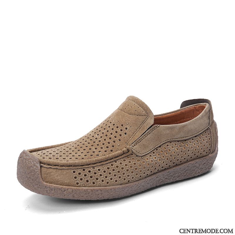 Mocassins Homme Décontractée Slip-on Angleterre Semelle Épaisse Antidérapant Augmenté Gris