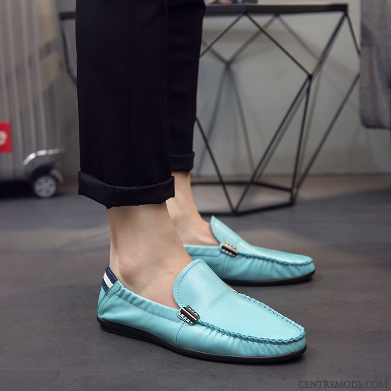 Mocassins Homme Flâneurs Décontractée Slip-on Personnalité Été Tous Les Assortis Bleu Clair