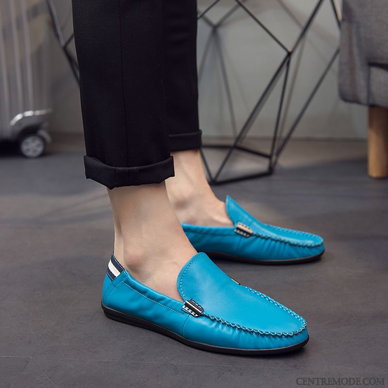 Mocassins Homme Flâneurs Décontractée Slip-on Personnalité Été Tous Les Assortis Bleu Clair