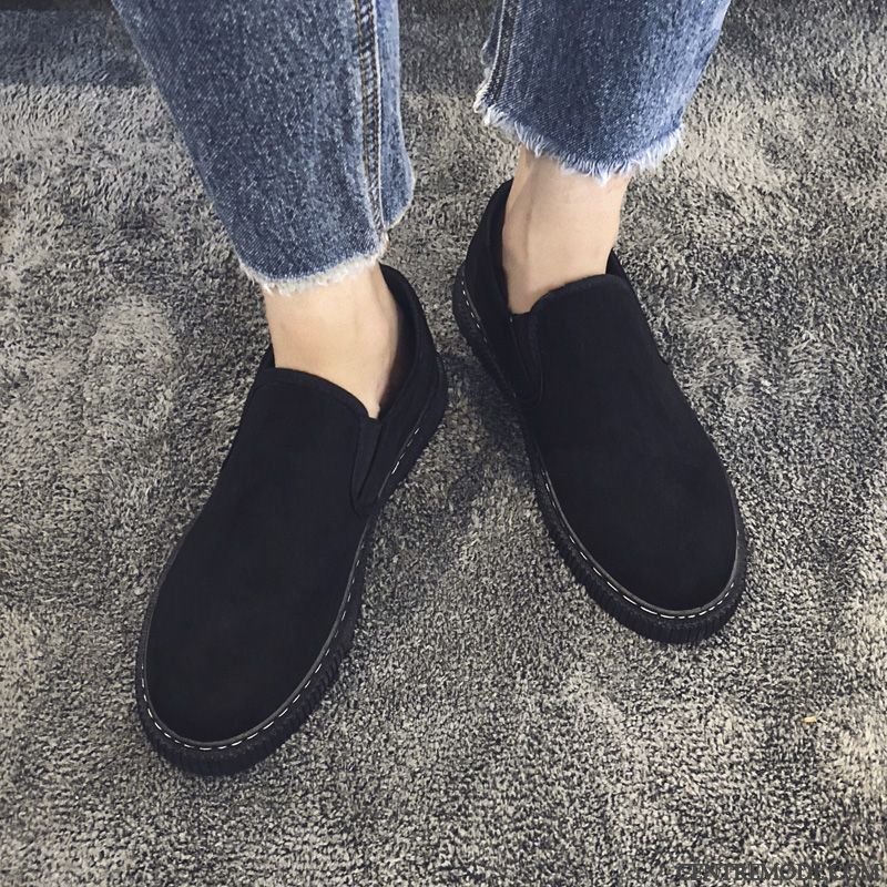 Mocassins Homme Flâneurs Décontractée Slip-on Tendance Printemps Chaussures En Tissu Noir