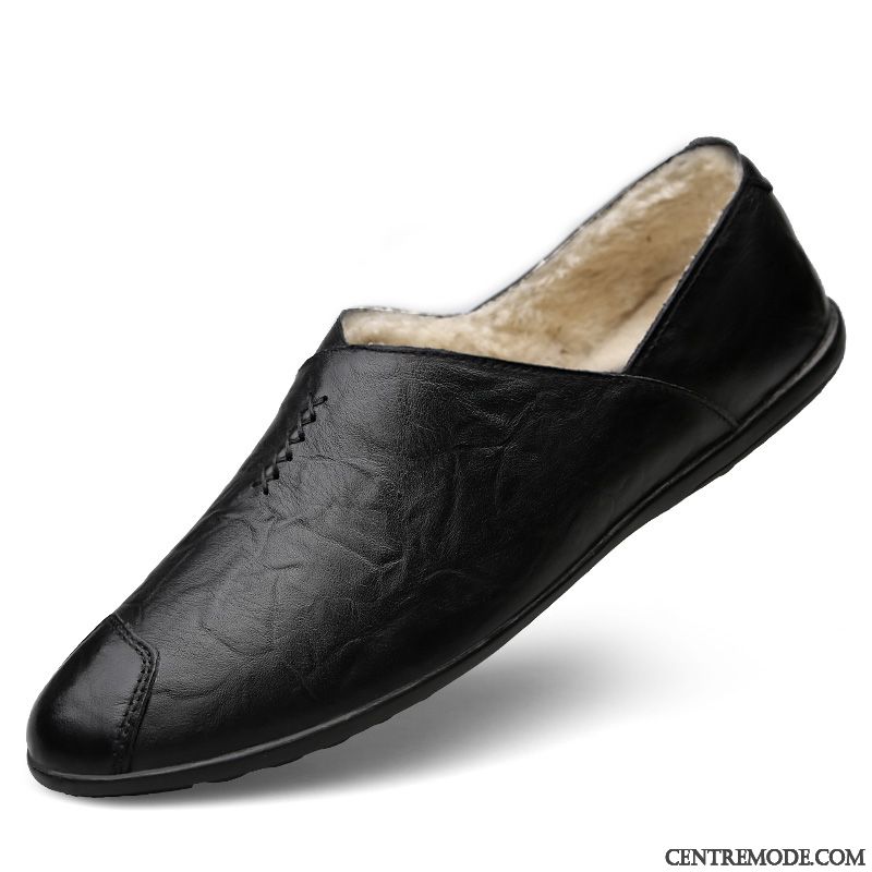 Mocassins Homme Printemps Chaussures En Cuir Cuir Véritable Semelle Doux Pointe Pointue Tendance Brun