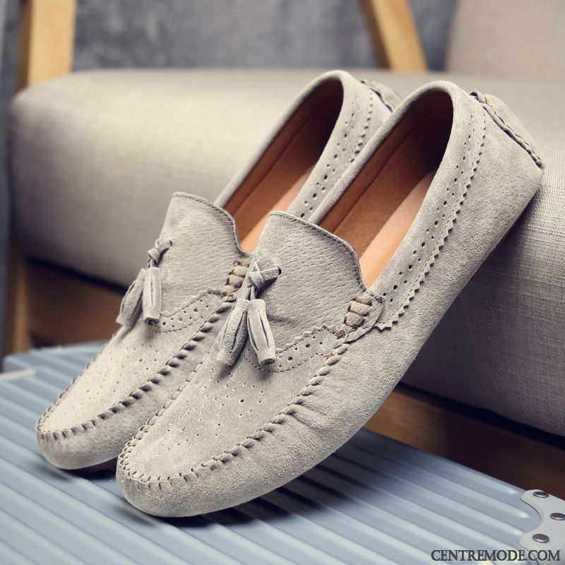 Mocassins Homme Tendance Cuir Véritable Chaussures En Cuir Décontractée Personnalité Conduite