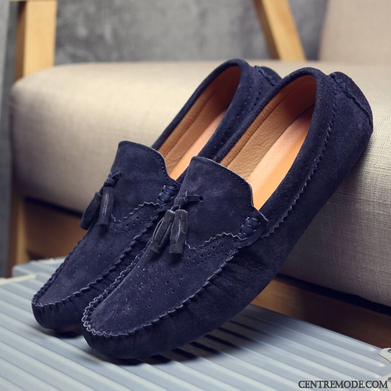 Mocassins Homme Tendance Cuir Véritable Chaussures En Cuir Décontractée Personnalité Conduite