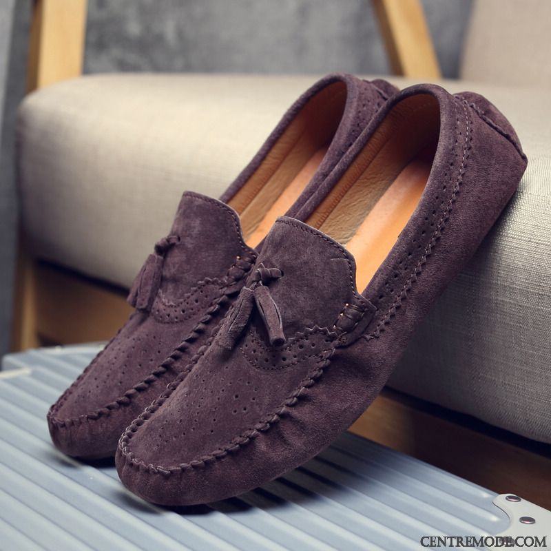 Mocassins Homme Tendance Cuir Véritable Chaussures En Cuir Décontractée Personnalité Conduite