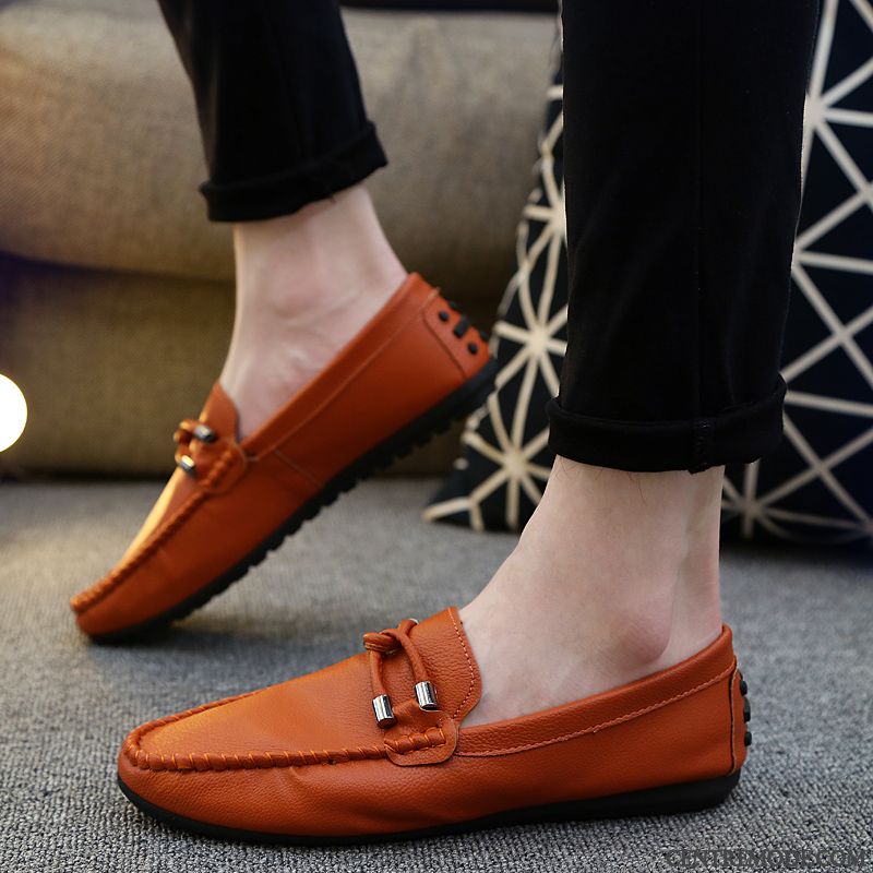 Mocassins Homme Tendance Décontractée Été Chaussures En Cuir Noir