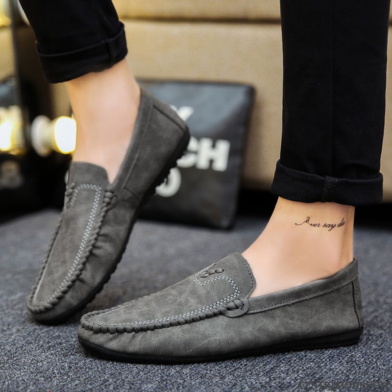 Mocassins Homme Tendance Décontractée Été Chaussures En Cuir Noir