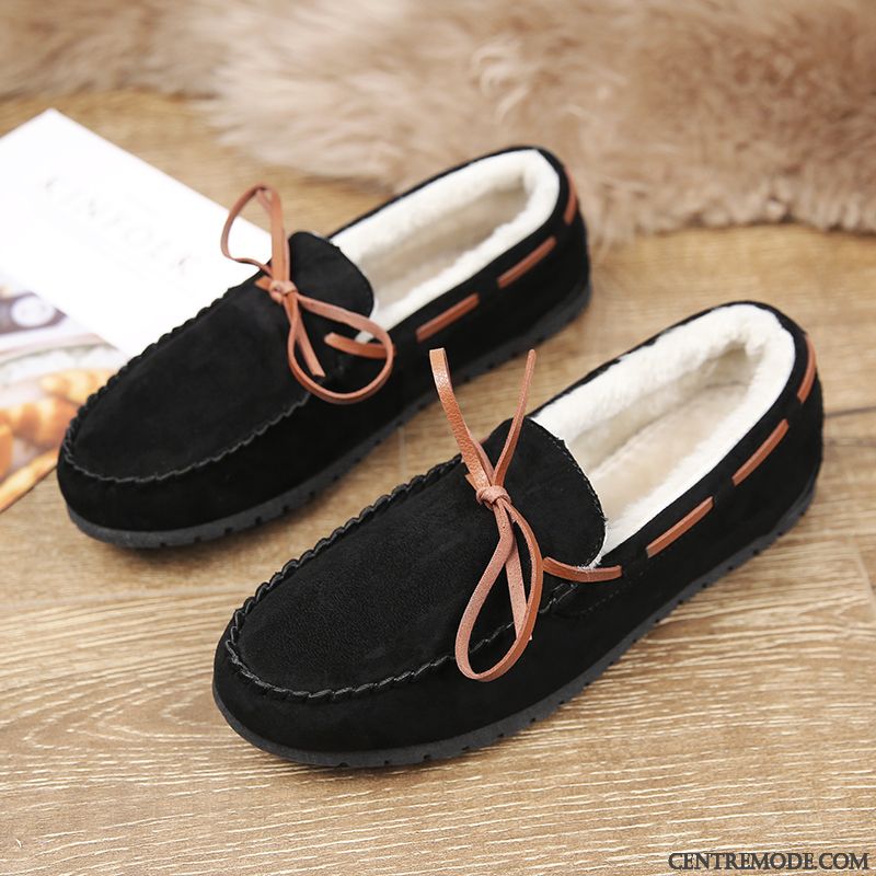 Mocassins Homme Tendance Hiver Chauds Plus De Velours De Boîtier Décontractée Jaune