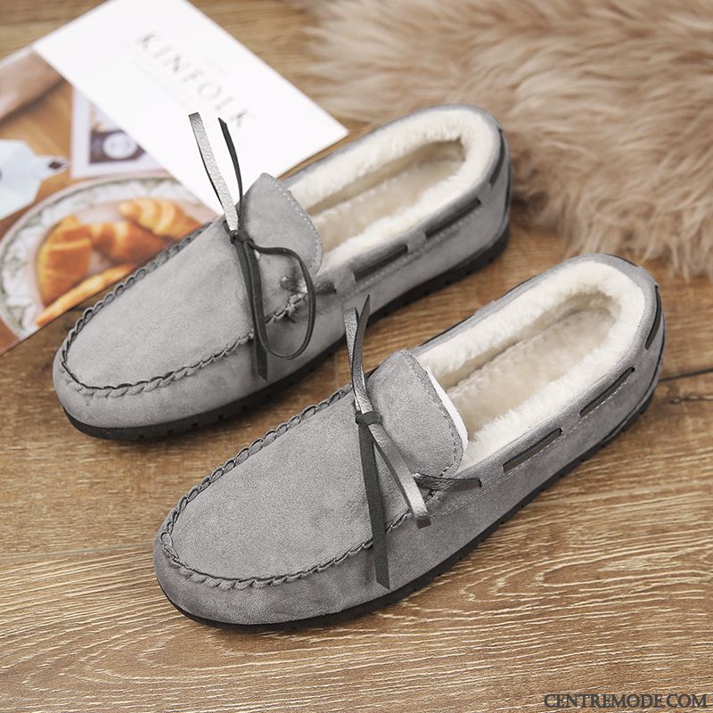 Mocassins Homme Tendance Hiver Chauds Plus De Velours De Boîtier Décontractée Jaune