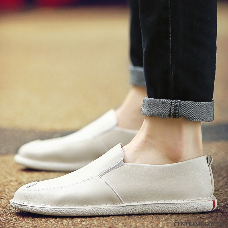 Mocassins Homme Tendance Respirant Décontractée Slip-on Derbies Angleterre Blanc