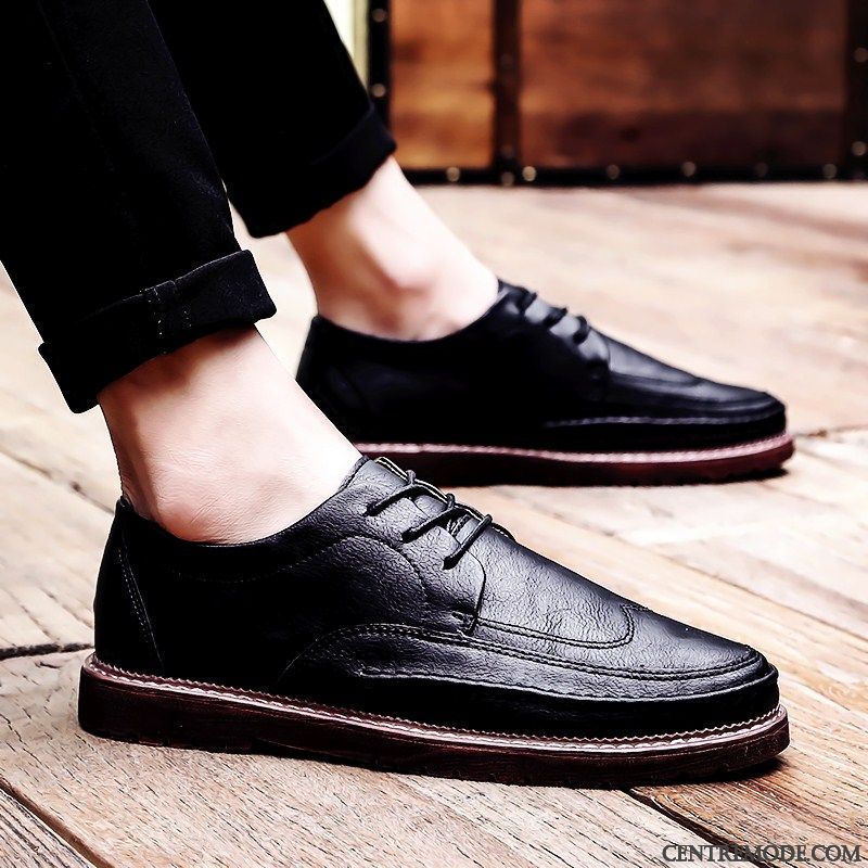 Mocassins Homme Tous Les Assortis Respirant Décontractée Tendance Chaussures En Cuir Été Noir