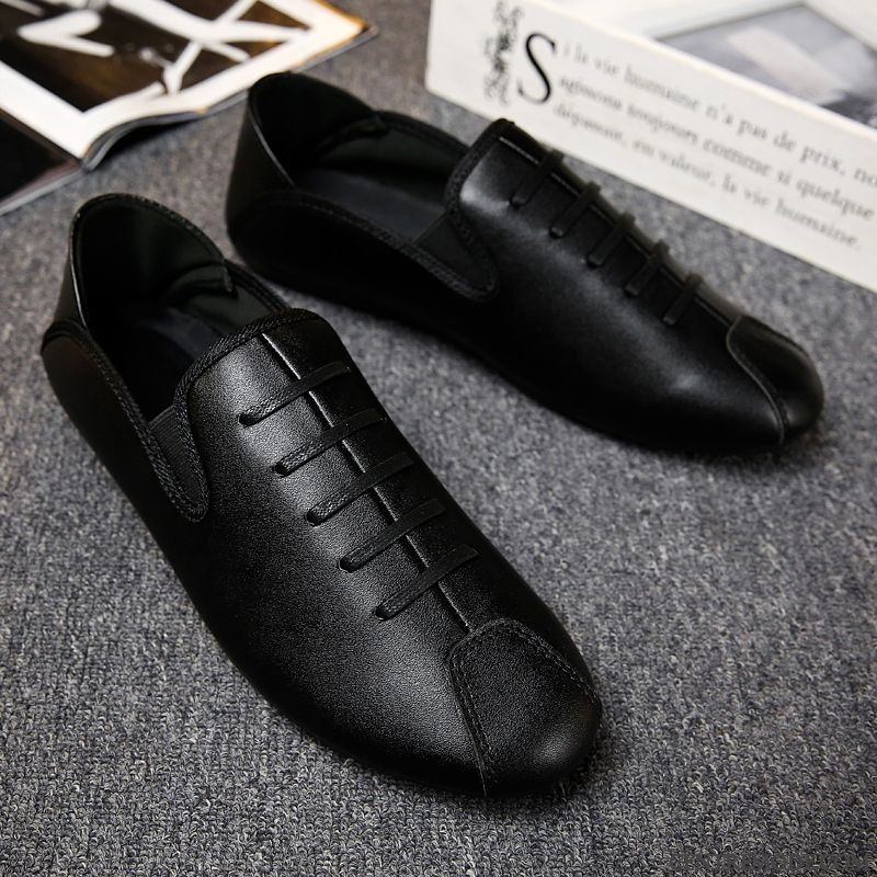 Mocassins Homme Étudiant Décontractée Tendance Chaussures En Cuir Été Rouge